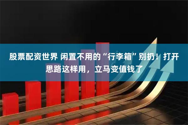 股票配资世界 闲置不用的“行李箱”别扔！打开思路这样用，立马变值钱了